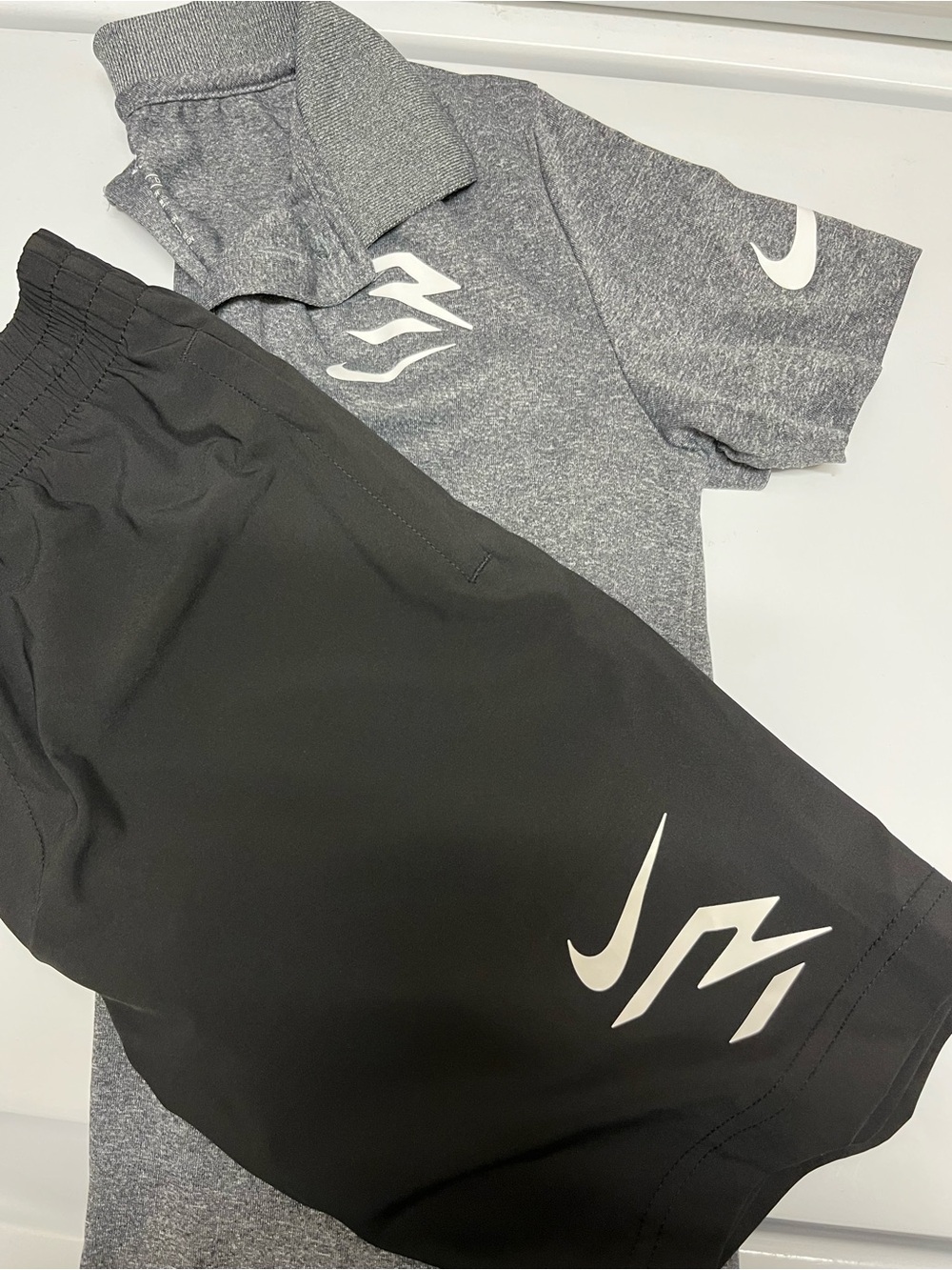 Boy’s Nike Grey Polo and Black Athletic Shorts Set